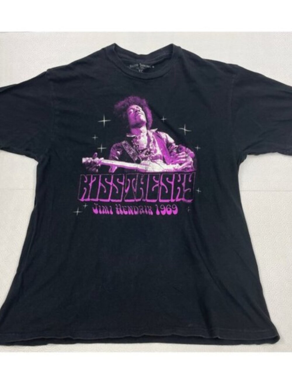 Jimi Hendrix Kiss The Sky 1969 Band Tee Ripple Junction Black T-shirt Men's XL